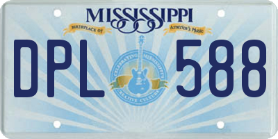MS license plate DPL588
