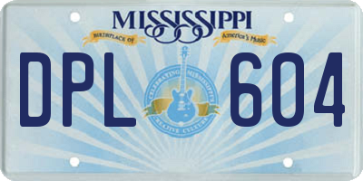 MS license plate DPL604