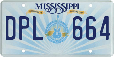 MS license plate DPL664