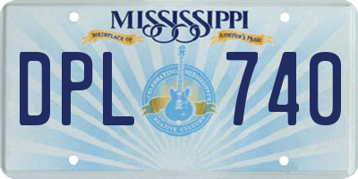 MS license plate DPL740