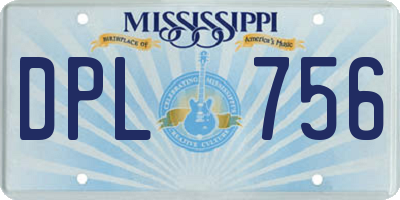 MS license plate DPL756