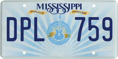 MS license plate DPL759