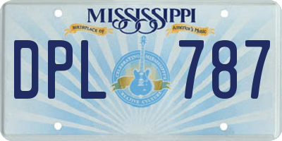 MS license plate DPL787