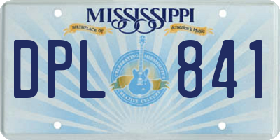 MS license plate DPL841