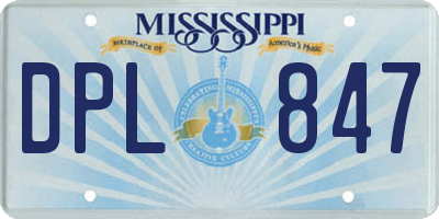MS license plate DPL847