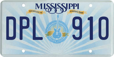 MS license plate DPL910