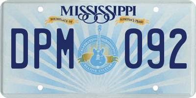 MS license plate DPM092