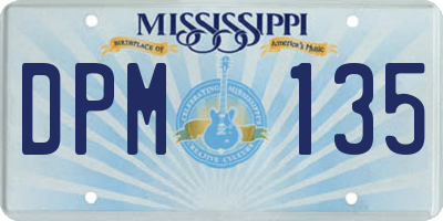 MS license plate DPM135