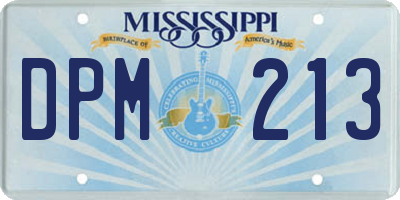 MS license plate DPM213