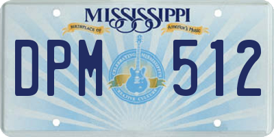 MS license plate DPM512