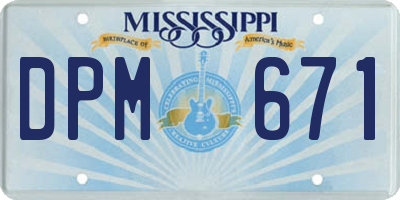 MS license plate DPM671