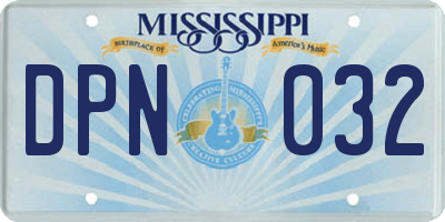 MS license plate DPN032