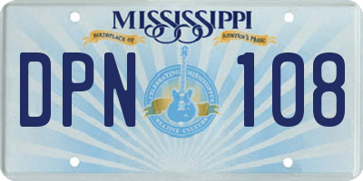 MS license plate DPN108