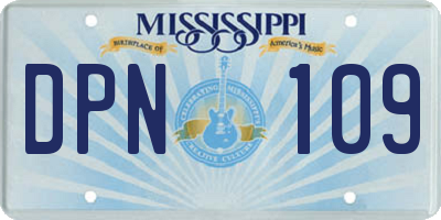 MS license plate DPN109