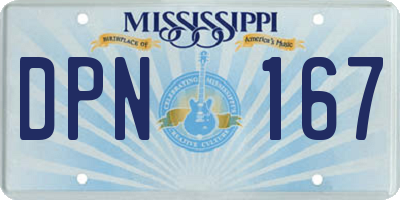 MS license plate DPN167