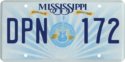 MS license plate DPN172
