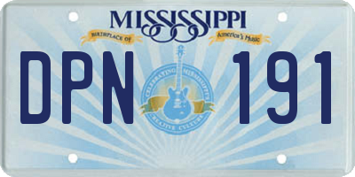 MS license plate DPN191