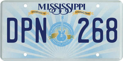 MS license plate DPN268