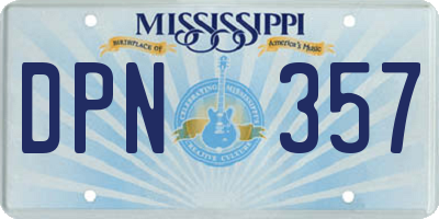 MS license plate DPN357