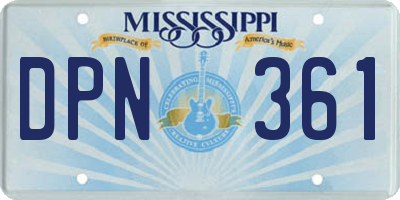 MS license plate DPN361