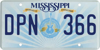 MS license plate DPN366