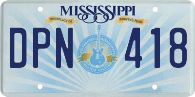 MS license plate DPN418