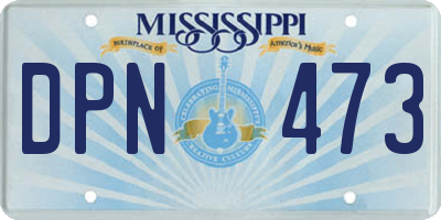 MS license plate DPN473