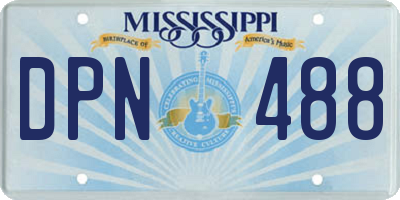 MS license plate DPN488