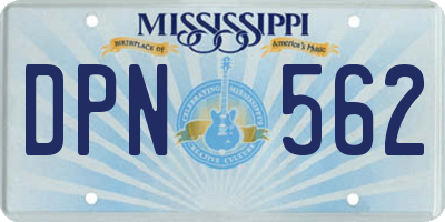 MS license plate DPN562