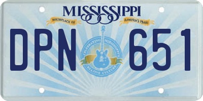 MS license plate DPN651