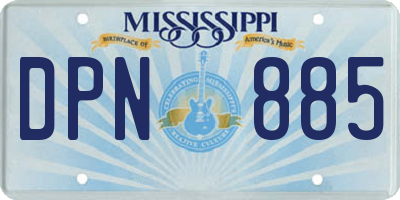 MS license plate DPN885