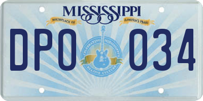 MS license plate DPO034