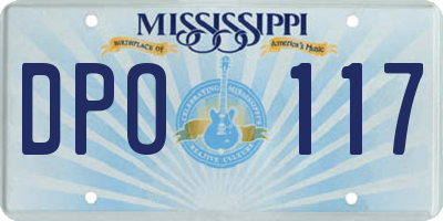 MS license plate DPO117