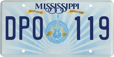 MS license plate DPO119