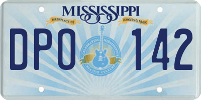 MS license plate DPO142