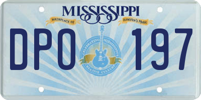 MS license plate DPO197