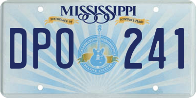 MS license plate DPO241