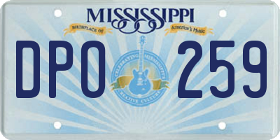 MS license plate DPO259