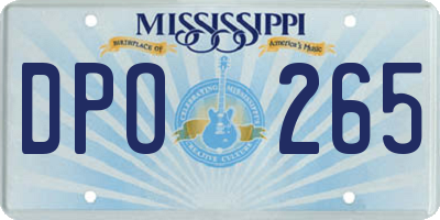 MS license plate DPO265