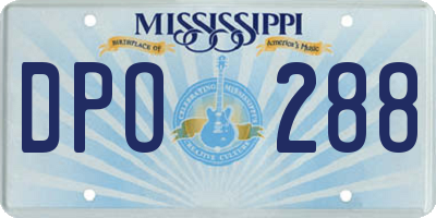 MS license plate DPO288
