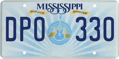 MS license plate DPO330
