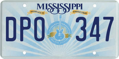 MS license plate DPO347