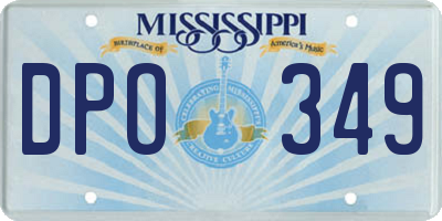 MS license plate DPO349