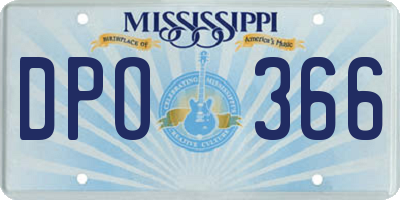 MS license plate DPO366
