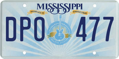 MS license plate DPO477