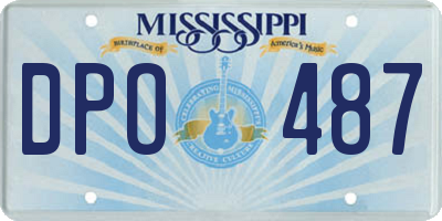 MS license plate DPO487