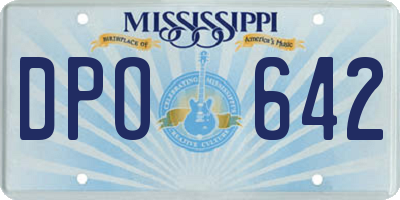 MS license plate DPO642