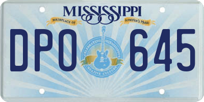 MS license plate DPO645