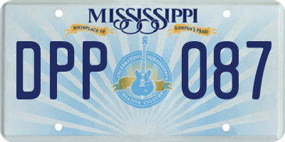 MS license plate DPP087