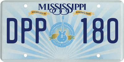 MS license plate DPP180
